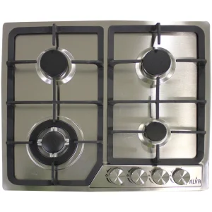 Alva 60 cm 4‑Burner Stainless Steel Gas Hob (Empty)