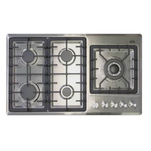 Alva 90 cm 5‑Burner Stainless Steel Gas Hob (Empty)